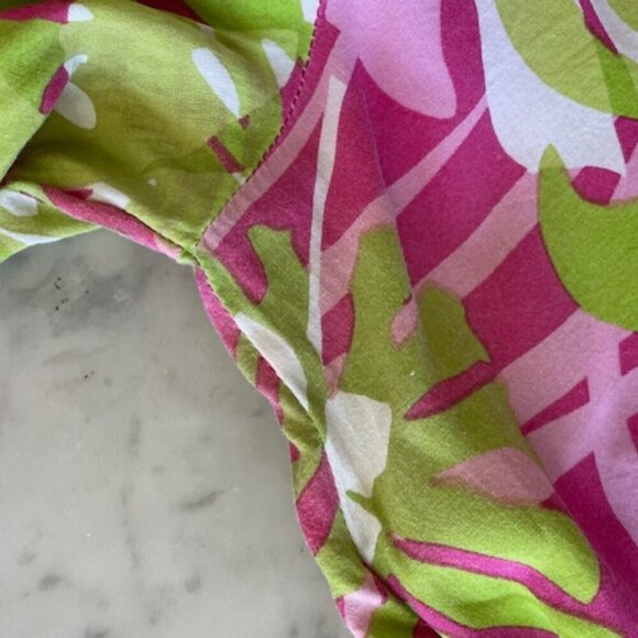 BARBARA GERWIT Cotton Tunic Top Pink Green Floral Print L - Picture 13 of 16